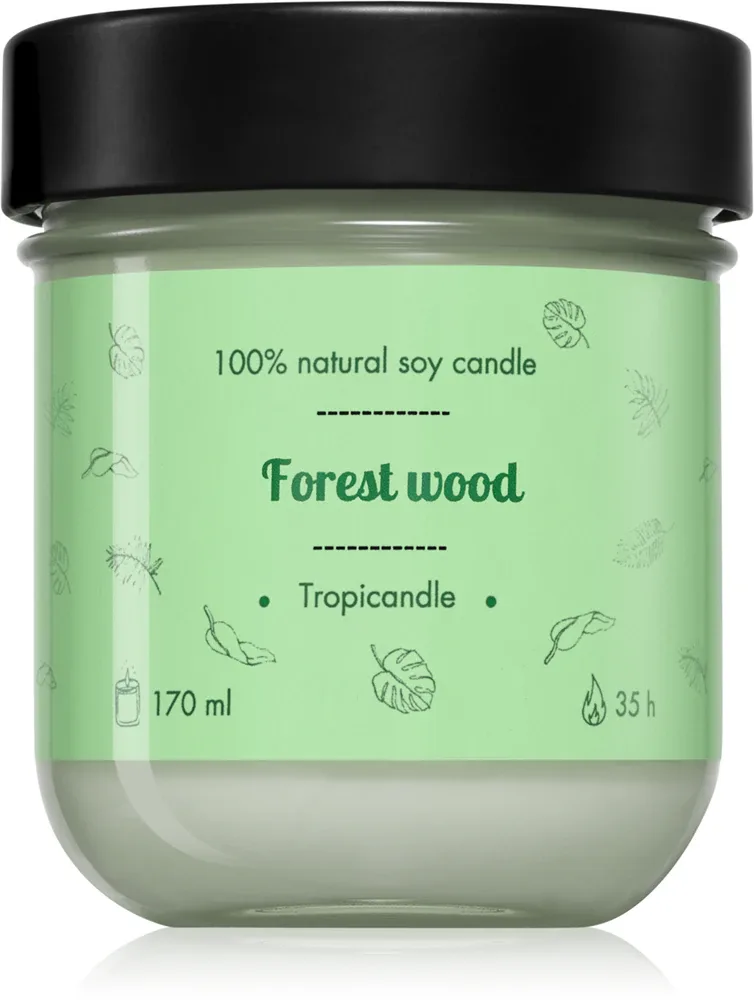Свеча ароматическая Tropicandle Forest Wood, древесный аромат хвои, 170 мл