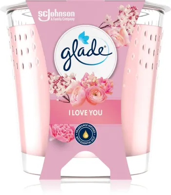 Свеча ароматическая GLADE I Love You с хлопковым фитилём, из растительных восков, 112 г
