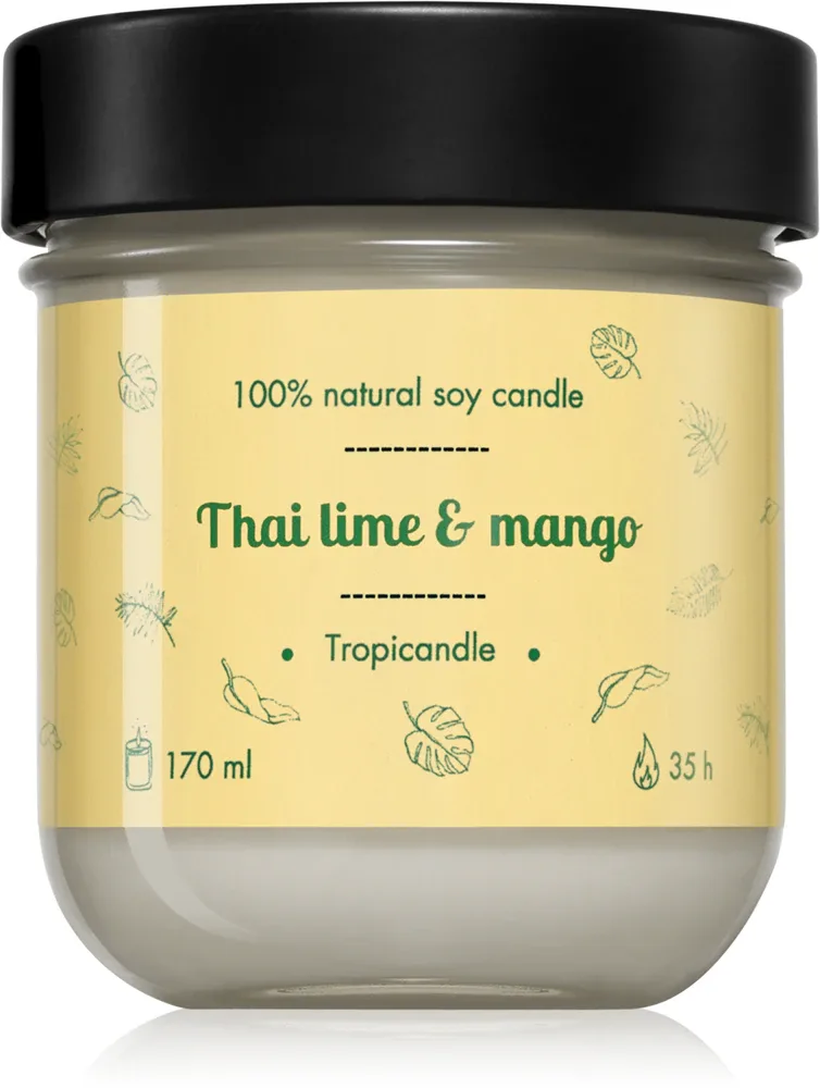 Свеча ароматическая Tropicandle Thai Lime Mango соевая, ручная работа, 170 мл