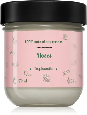 Свеча ароматическая Tropicandle Roses соевая, ручная работа, 170 мл