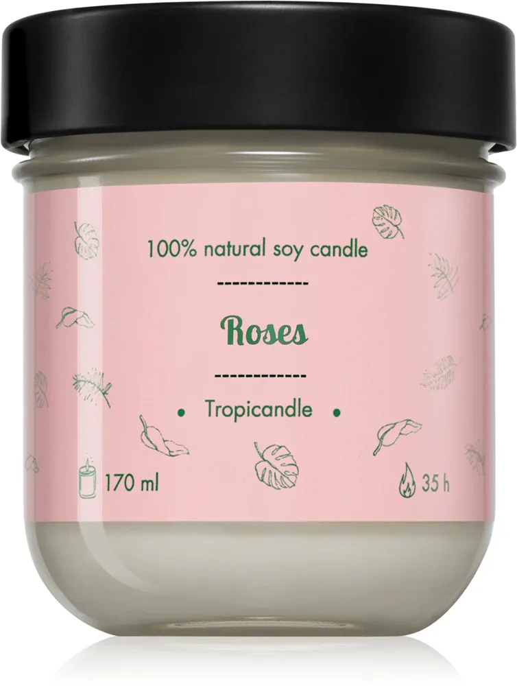 Свеча ароматическая Tropicandle Roses соевая, ручная работа, 170 мл