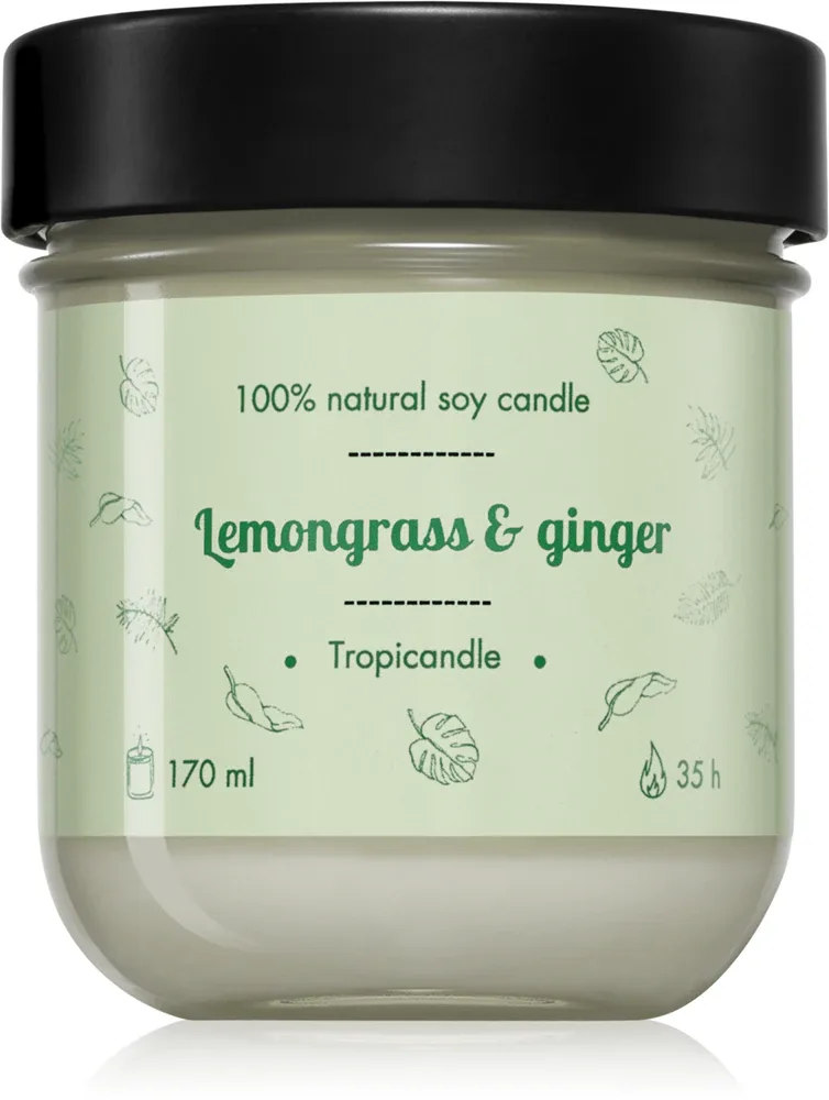 Свеча ароматическая Tropicandle Lemongrass Ginger, отпугивает комаров, 170 мл