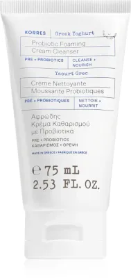 Крем для умывания Korres Greek Yoghurt Probiotic Foaming Cream Cleanser пенящийся, для чувствительной кожи, 75 мл