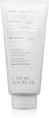 Крем для умывания Korres Greek Yoghurt Probiotic Foaming Cream Cleanser пенящийся, для чувствительной кожи, 300 мл