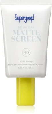 Крем солнцезащитный для лица Supergoop! Mattescreen, увлажняющий, маскирует несовершенства, 20 мл