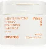 Диски с тоником для лица innisfree Green Tea Vitamin C Brightening Toner Pads тонизирующие, с витамином C, 60 шт — фото 1