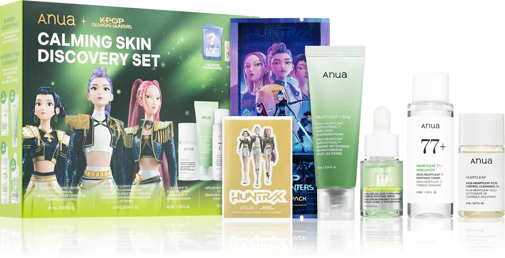Набор для лица Anua K-Pop Demon Hunters Calming Skin Discovery Set сыворотка, тоник, масло и пенка для очищения