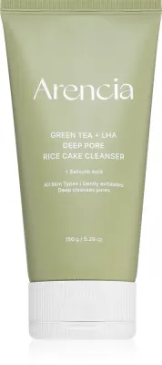 Средство для умывания Arencia Green Tea + LHA Deep Pore Rice Cake Cleanser отшелушивающее, для всех типов кожи, 150 г