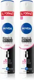 Антиперспирант-спрей NIVEA Black White Invisible Clear для женщин, без следов на одежде, 2х200 мл — фото 1