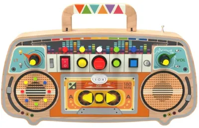 Доска развивающая 2Kids Toys Activity Board Wooden FM Radio деревянная, со звуками, 1 шт 12m+
