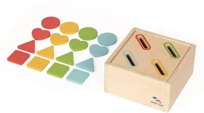 Сортер деревянный 2Kids Toys Sorting Shapes and Colors развивающий, 1 шт 12m+