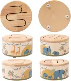 Деревянный барабан 2Kids Toys Wooden Drum Safari детский, с милым мотивом, 1 шт 18m+ — фото 2