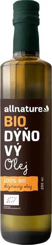 Масло из тыквенных семечек Allnature Olej z pestek dyni BIO холодного отжима, для салатов и ухода за кожей, 250 мл