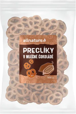Крендельки в молочном шоколаде Allnature Precelki, слегка солёные, хрустящие, 500 г