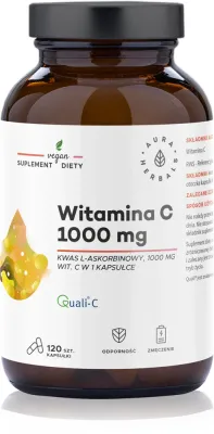 Добавка к пище Aura Herbals Witamina C 1000 mg для иммунитета, 120 капсул