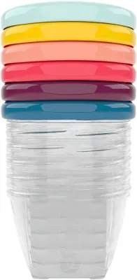 Миски с крышкой Babymoov Bowls Multicolor для детского питания, 6 шт. по 180 мл