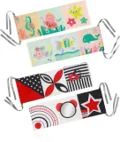 Книжка развивающая BabyOno Reversible Sensory Cloth Book 0m+ сенсорная, с зеркальцем, 1 шт Under the Sea — фото 1