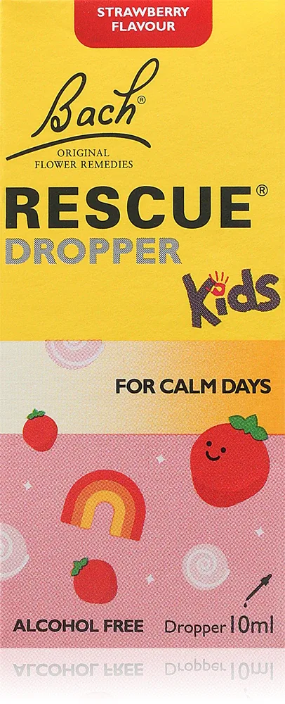 Bach® Flower Remedies RESCUE® Kids - Капли Bach Flower Remedies RESCUE Kids, биологически активная добавка, для хорошего самочувствия, 10 мл dla dzieci Strawberry, 10 мл