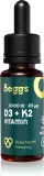 Добавка биологически активная Beggs Vitamin D3 + K2 для иммунитета и костей, 30 мл — фото 1