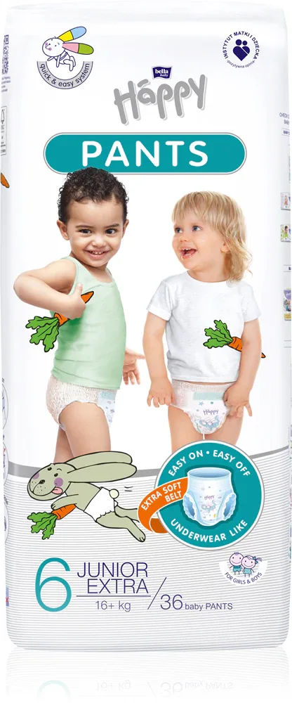 Подгузники-трусики BELLA Baby Happy Pants высокая впитываемость, дышащие, 19 шт