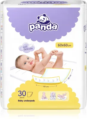 Маты для пеленания BELLA Baby Happy Panda одноразовые, размером 60 на 60 см, 30 шт