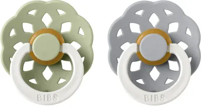 Пустышка BIBS Boheme Natural Rubber Night Size 2: 6+ months каучуковая, светится в темноте, 2 шт