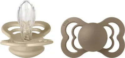 Пустышка BIBS Supreme Silicone Size 2: 6+ months симметричная, плоская, с вентиляционными отверстиями, 2 шт