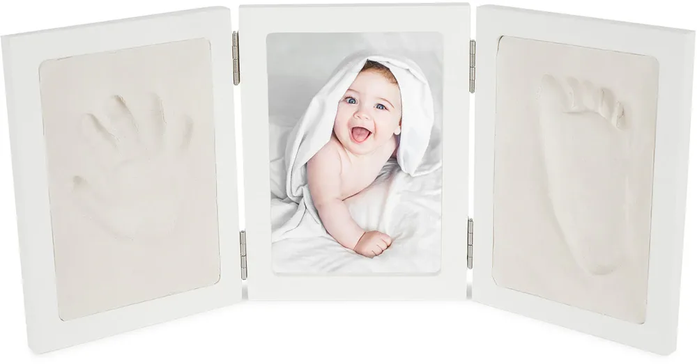Набор для слепков ручки и ножки малыша Bieco Impression Set with Picture Frame, трёхсекционная рамка для фото, 1 шт 44 x 19 x 1 cm