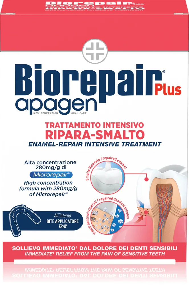 Набор для чувствительных зубов Biorepair Desensitizing Enamel-Repair Shock Treatment зубная паста и аппликатор, 50 мл