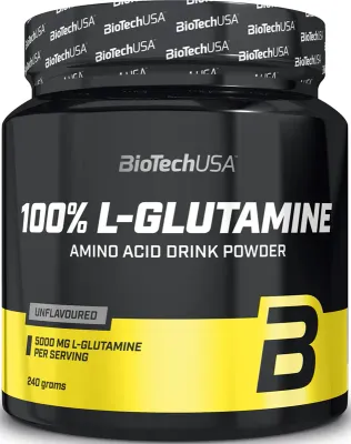 Биологически активная добавка BioTechUSA 100% L-Glutamine порошок с L-глутамином, без вкуса, 240 г