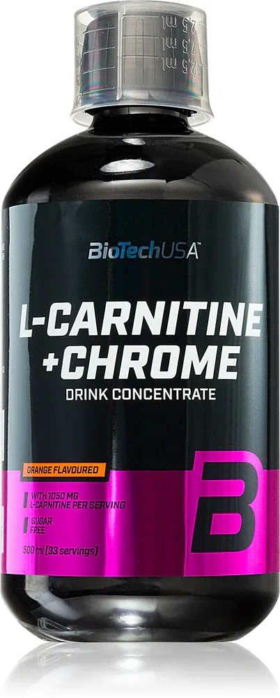 Напиток BioTechUSA L-Carnitine + Chrome с L-карнитином и хромом, со вкусом апельсина, 500 мл smak Orange