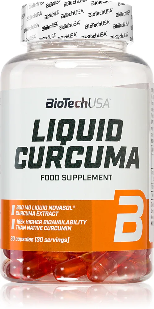 Биологически активная добавка BioTechUSA Liquid Curcuma экстракт куркумы с витамином D, 30 капсул
