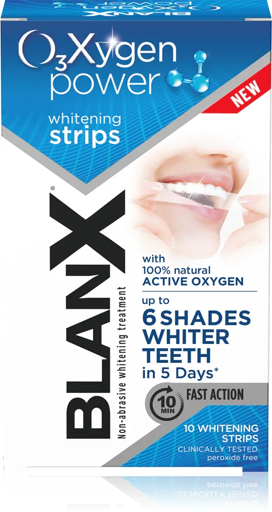 Полоски для отбеливания зубов BlanX O3X Strips для домашнего применения, 10 шт