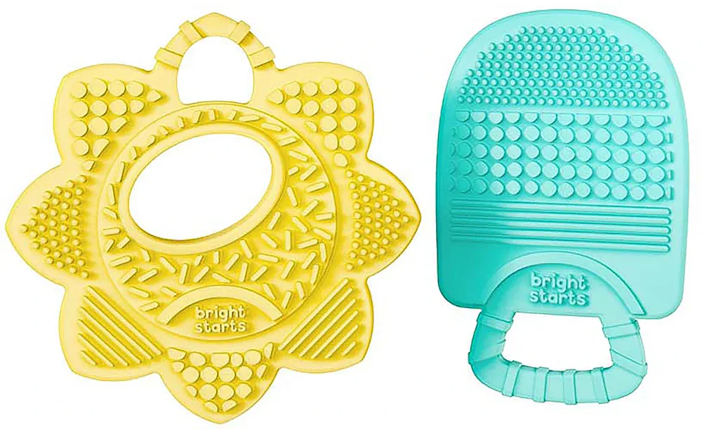 Прорезыватель для зубов Bright Starts Sunny Sooothers лёгкий, для маленьких ручек, 2 шт 3 m+