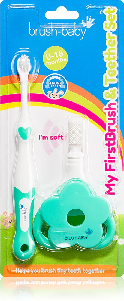 Зубная щётка детская Brush Baby Applemint со щетиной средней жёсткости, 3 шт dla dzieci