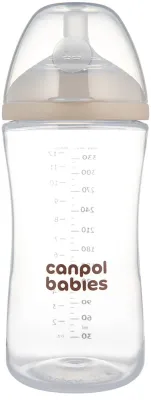 Бутылочка для младенцев Canpol babies Natural Shape с силиконовой соской, средний поток, 330 мл 6m+