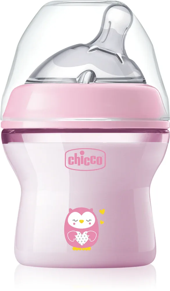 Бутылочка для кормления Chicco Natural Feeling Pink Girl с силиконовой соской, розовая, 150 мл 0 m+