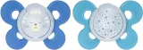 Соска-пустышка Chicco Physio Comfort Night 16-36 m силиконовая, светится в темноте, 2 шт — фото 1