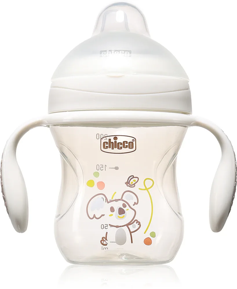 Кружка-поильник Chicco Transition Cup 4m+ детская, с ручками, с мягким носиком, 200 мл