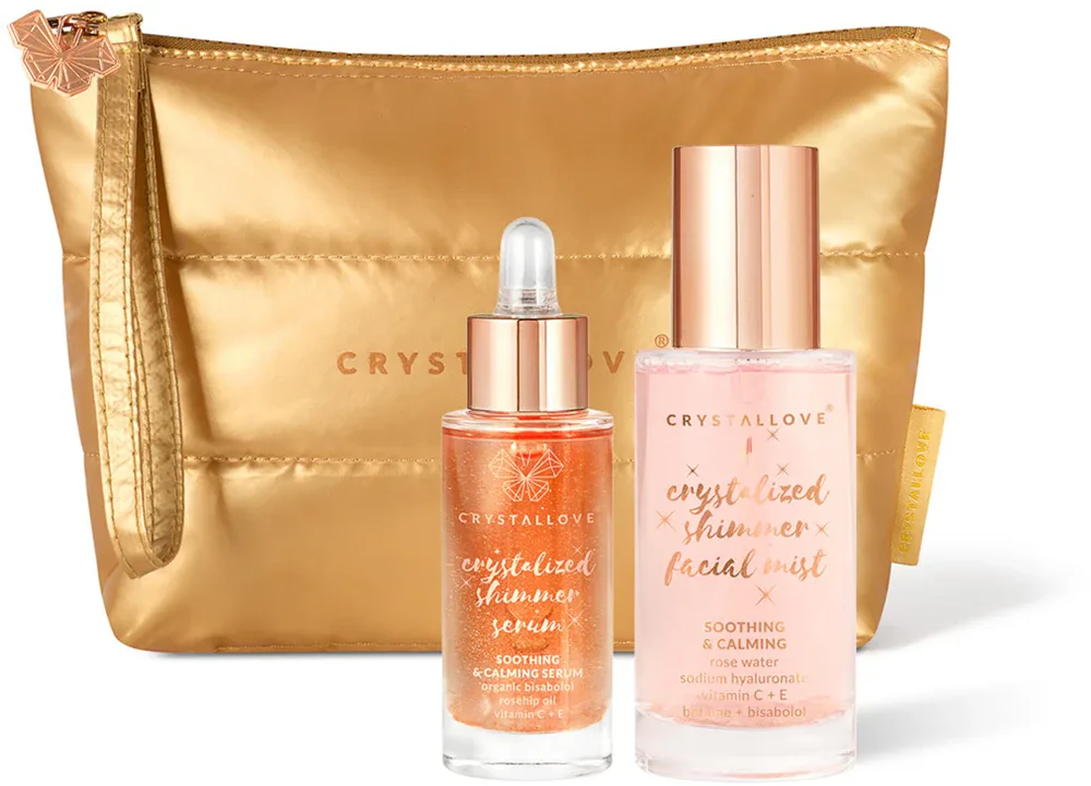 Набор для ухода за лицом Crystallove Rose Quartz Skincare Duo подарочный, со спреем и сывороткой, 3 шт