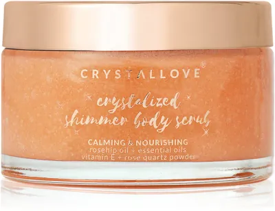 Скраб для тела Crystallove Rose Quartz Shimmer Body Scrub отшелушивающий, смягчающий, 200 г