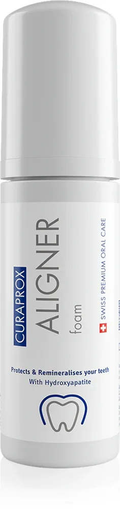 Пенка для зубов Curaprox Aligner, для ношения ортодонтических кап, с гидроксиапатитом, 40 мл