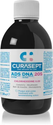 Ополаскиватель для полости рта Curasept ADS DNA 205 с хлоргексидином и фторидом натрия, 200 мл