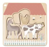 Игрушка развивающая eliNeli Wooden Puzzle Farm деревянная, сенсорная, 7 шт 12m+ — фото 1