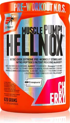Предтренировочный комплекс Extrifit Hellnox в порошке, с креатином и BCAA, 620 г smak Cherry
