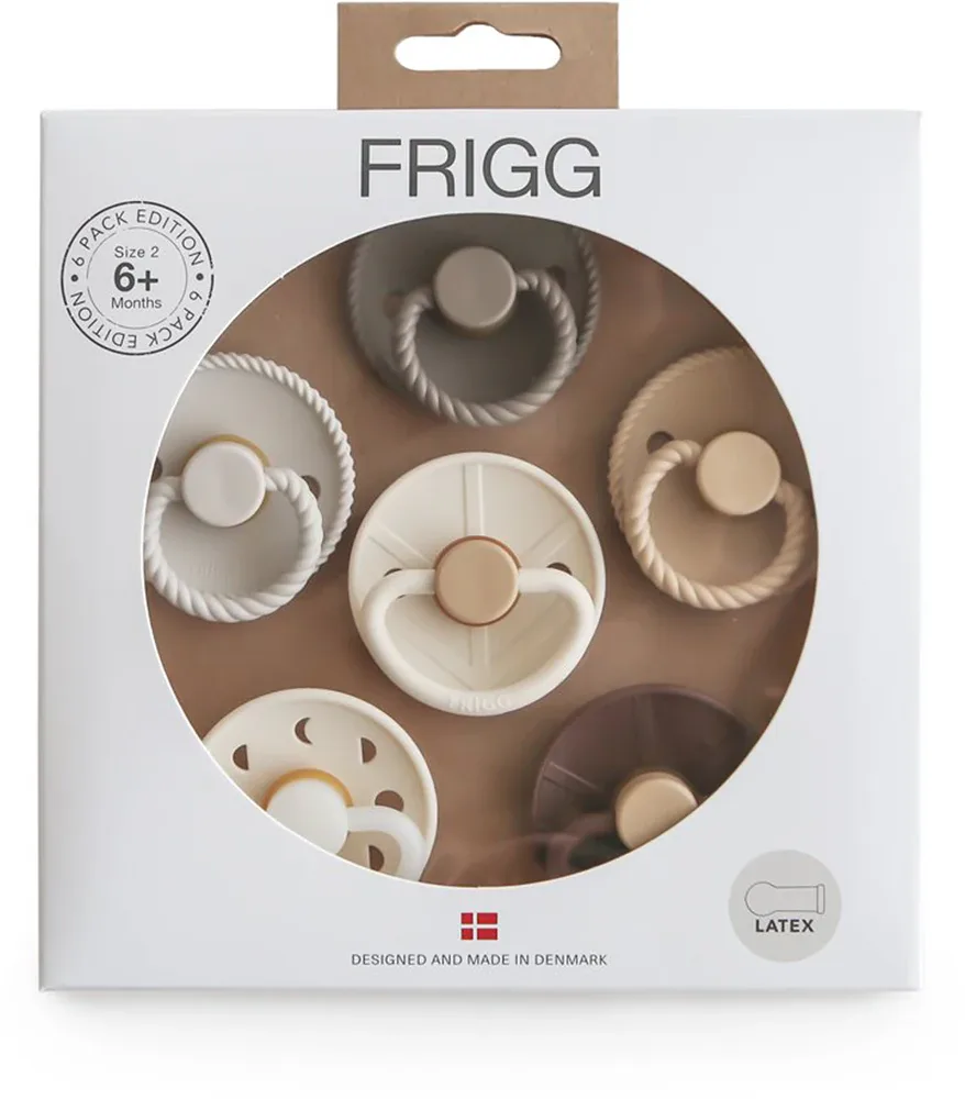 Пустышки FRIGG 6 Pack Edition Size 2 набор подарочный, каучук, для возраста 6-18 месяцев, 6 шт