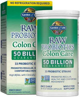 Пробиотики Garden of Life RAW Probiotics Colon Care из ферментированных продуктов, 30 шт