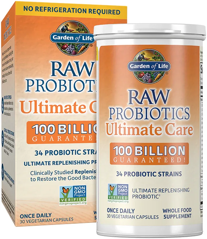 Пробиотики Garden of Life RAW Probiotics Ultimate Care для поддержки пищеварения, 30 шт