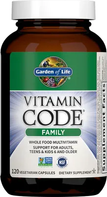 Мультивитамины Garden of Life RAW Vitamin Code Family для всей семьи, с пробиотиками, 120 капсул
