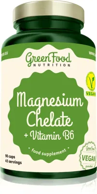 Добавка пищевая GreenFood Nutrition Magnesium Chelate + Vitamin B6 с хелатным магнием, в капсулах, 118 г